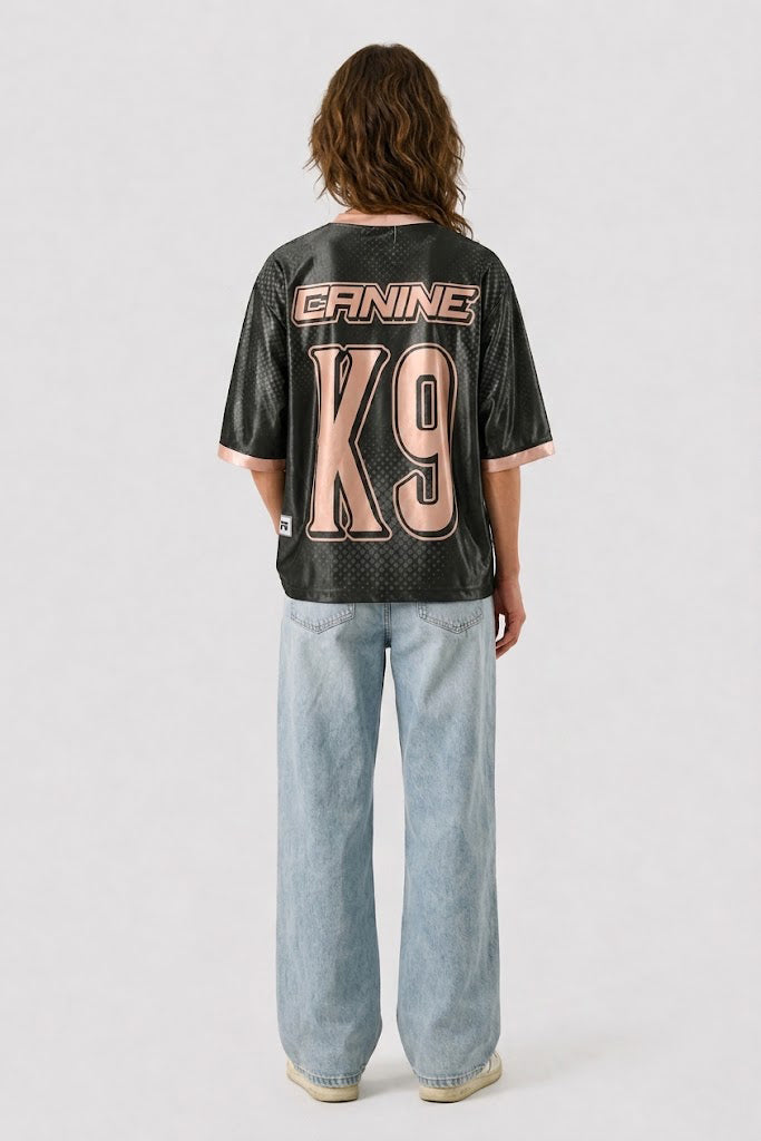 CK-9 STUDIOS BOXY FIT GRAPHIC JERSEY T-SHIRT