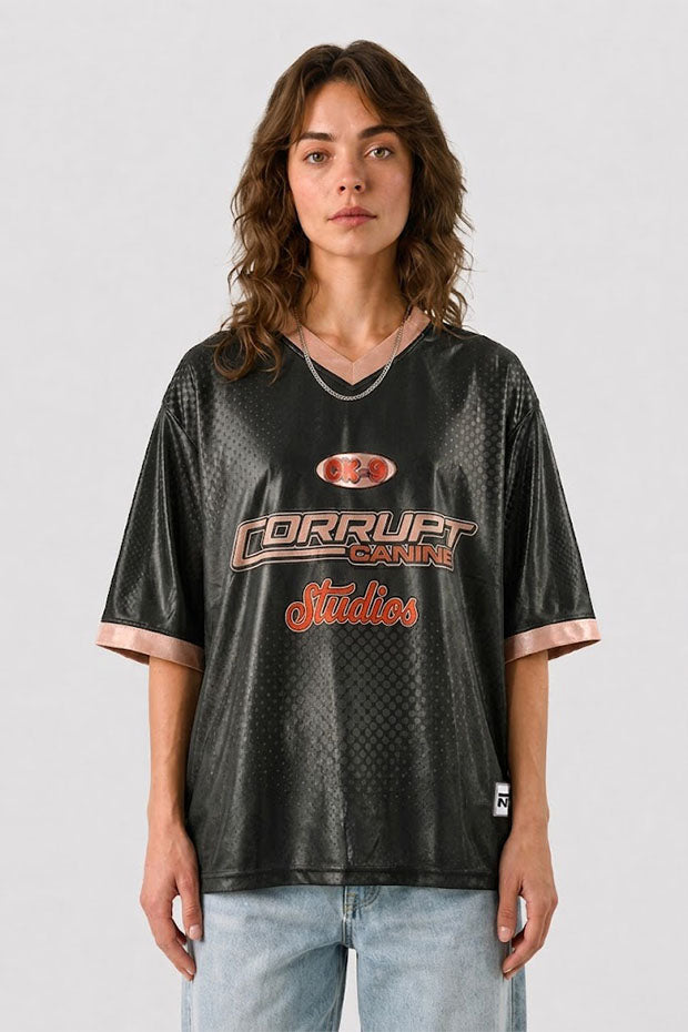 CK-9 STUDIOS BOXY FIT GRAPHIC JERSEY T-SHIRT