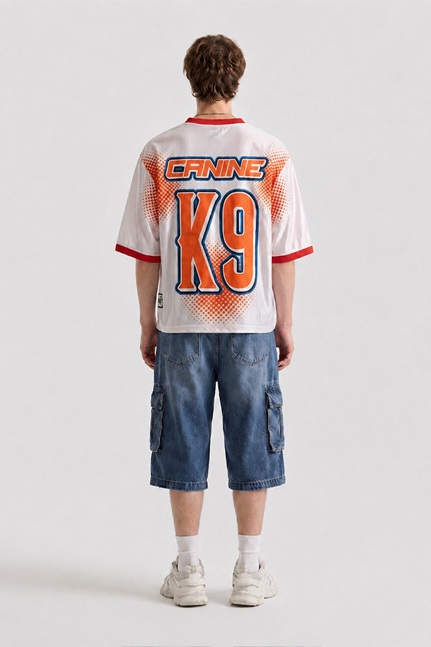 CK-9 STUDIOS BOXY FIT GRAPHIC JERSEY T-SHIRT