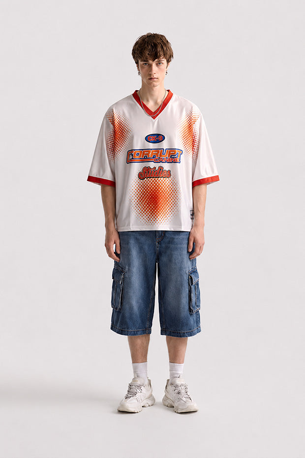 CK-9 STUDIOS BOXY FIT GRAPHIC JERSEY T-SHIRT