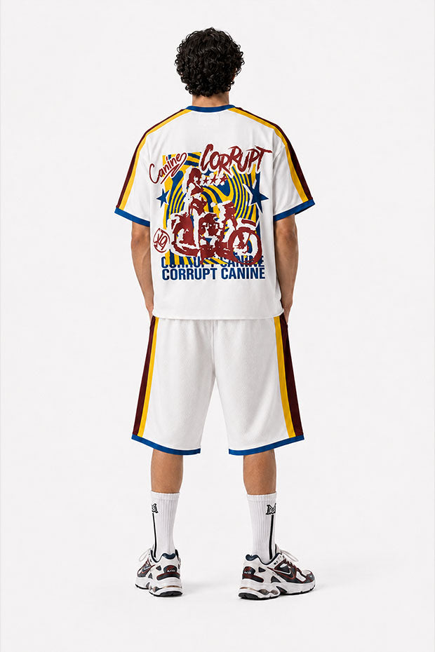 CORRUPT CANINE RETRO GRAFFITI BASKETBALL SHORTS