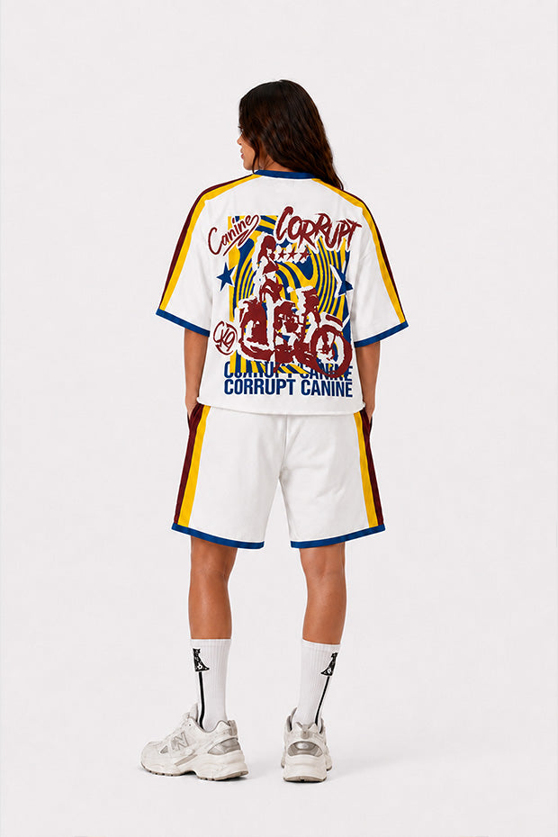 CORRUPT CANINE RETRO GRAFFITI BASKETBALL SHORTS
