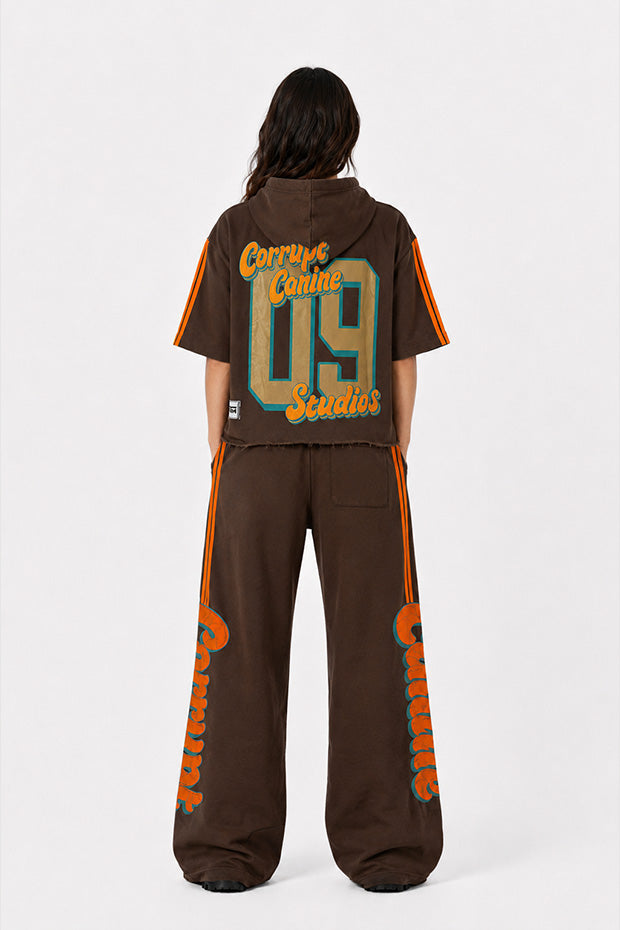 OLD SCHOOL LEAGUE GRAPHIC T-SHIRT WITH ROUND CAP SLEEVES