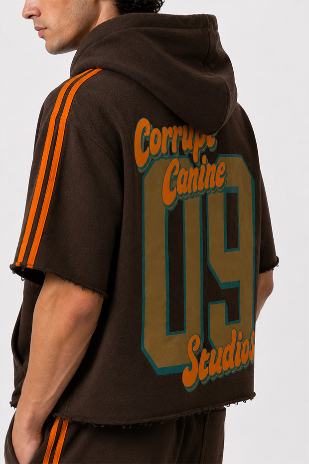 OLD SCHOOL LEAGUE GRAPHIC T-SHIRT WITH ROUND CAP SLEEVES