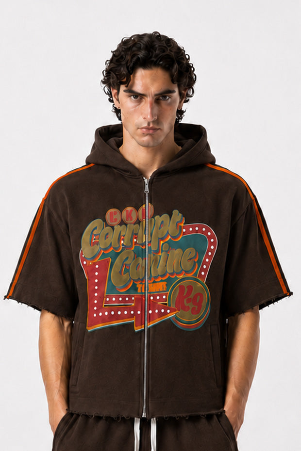 OLD SCHOOL LEAGUE GRAPHIC T-SHIRT WITH ROUND CAP SLEEVES