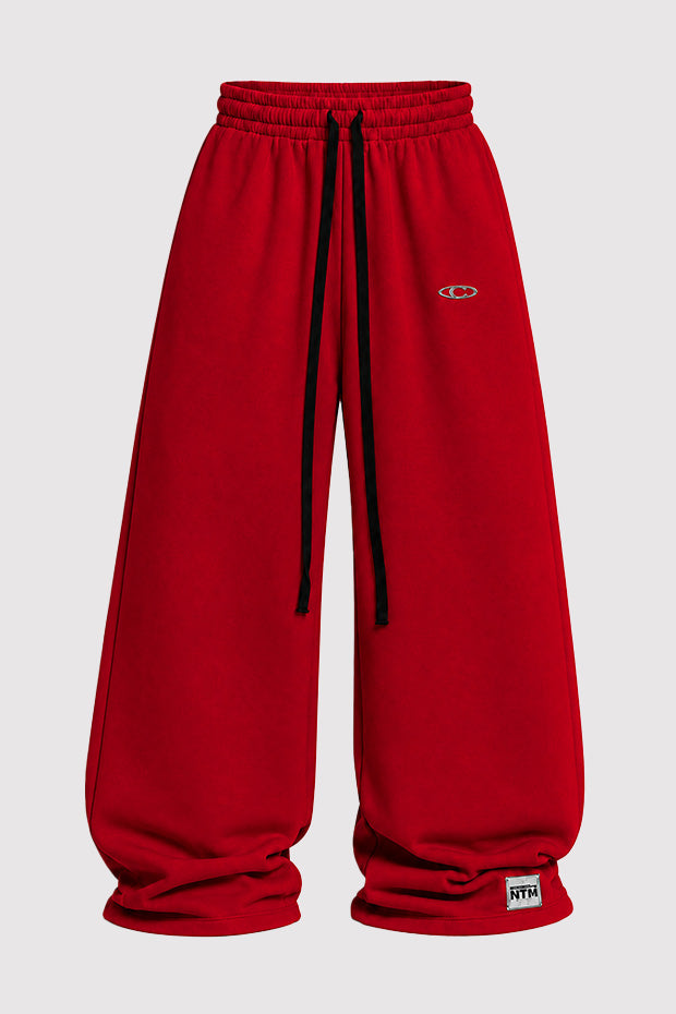 WIDE LEG FLEECE OFF GRID SWEATPANTS WITH DRAWSTRING