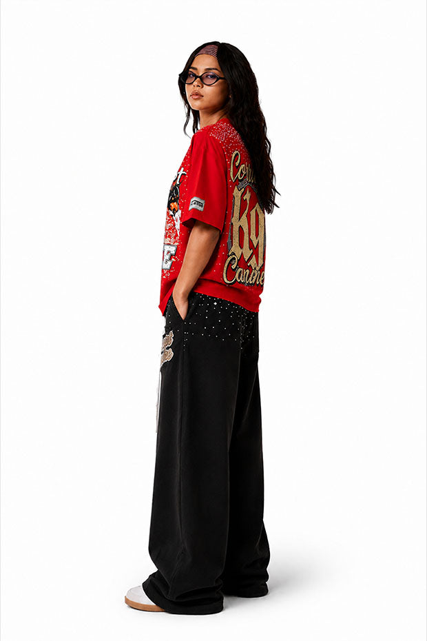 CORRUPT K9 ALPHA ELITE SET — RHINESTONE GRAPHIC T-SHIRT & WIDE SWEATPANTS