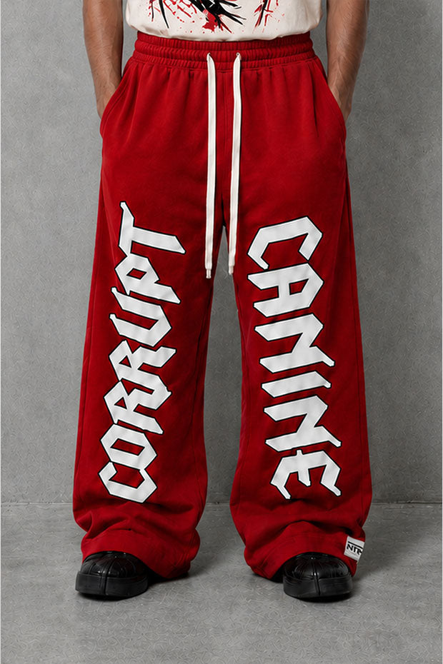 CORRUPT CANINE SILENCE SPEAKS LOUDER BOXY GRAPHIC T-SHIRT & WIDE LEG SWEATPANTS SET