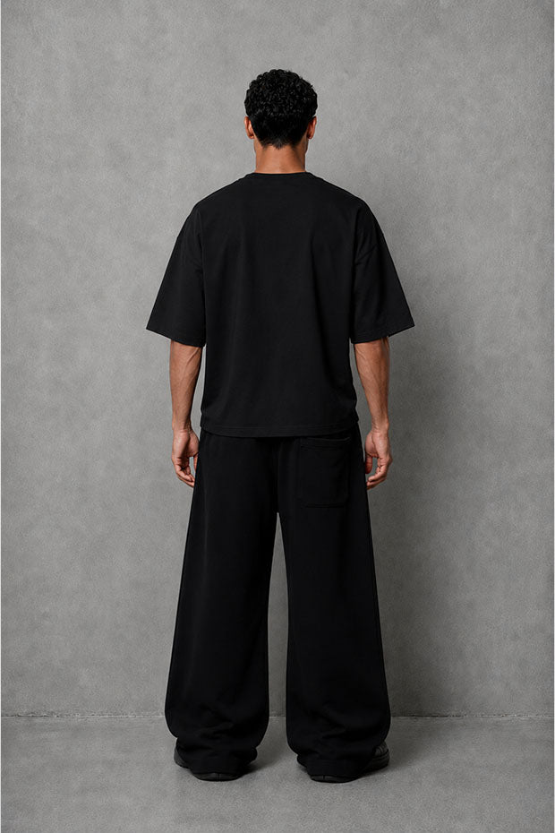 CORRUPT CANINE SILENCE SPEAKS LOUDER BOXY GRAPHIC T-SHIRT & WIDE LEG SWEATPANTS SET