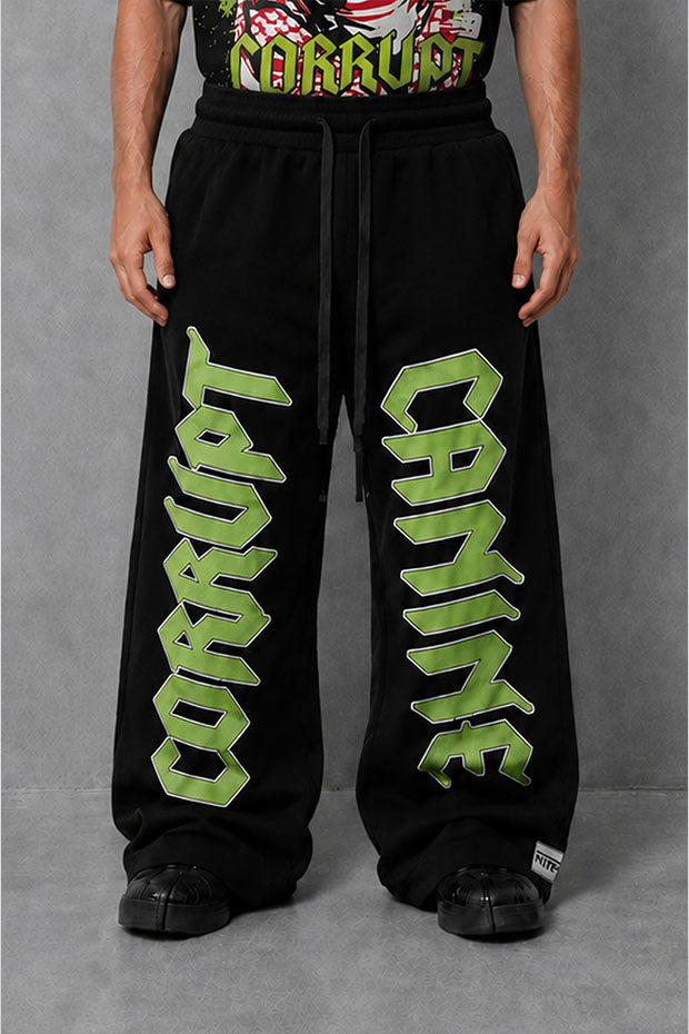CORRUPT CANINE SILENCE SPEAKS LOUDER BOXY GRAPHIC T-SHIRT & WIDE LEG SWEATPANTS SET