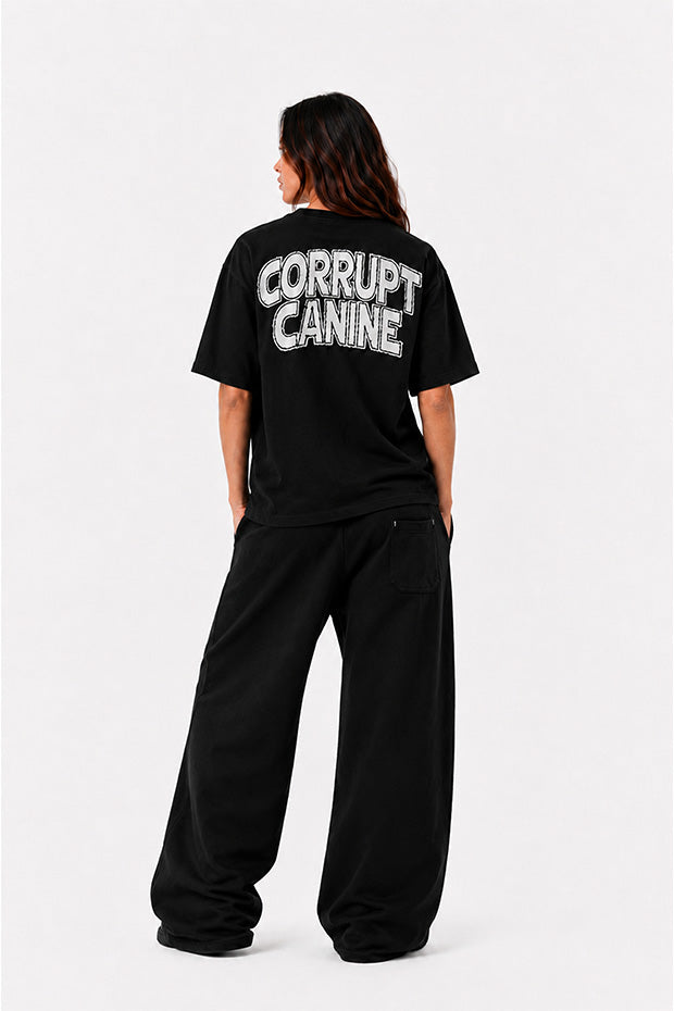 CORRUPT CANINE RHINESTONE BULLDOG FLAME GRAPHIC BOXY SET