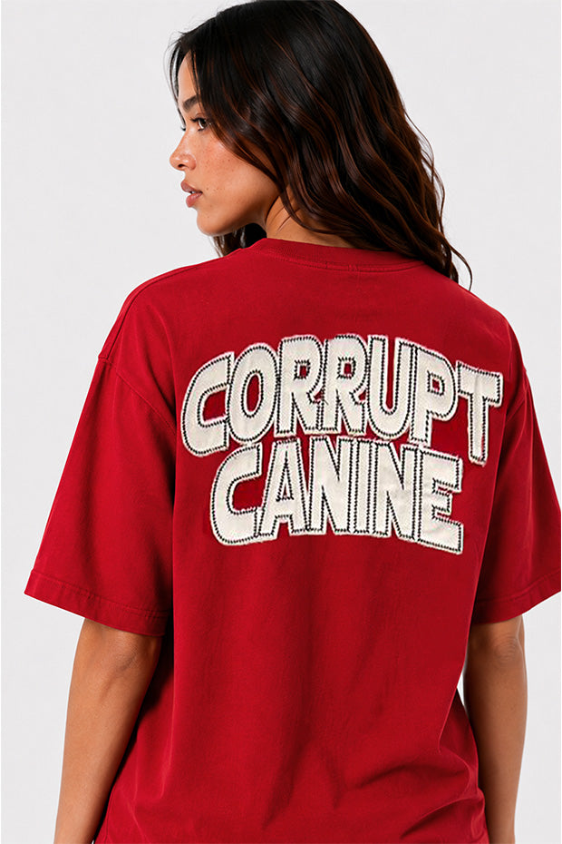 CORRUPT CANINE RHINESTONE BULLDOG FLAME GRAPHIC BOXY SET