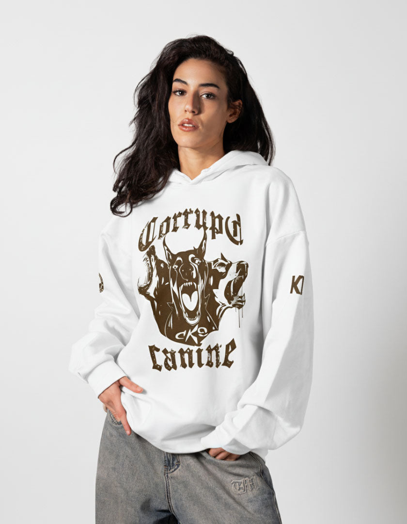 CORRUPT CANINE SAVAGE PRINT OVERSIZED HOODIE