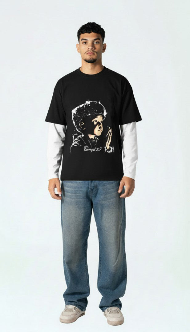 INNER LIGHT OVERSIZED CONNECTED SLEEVES TEE