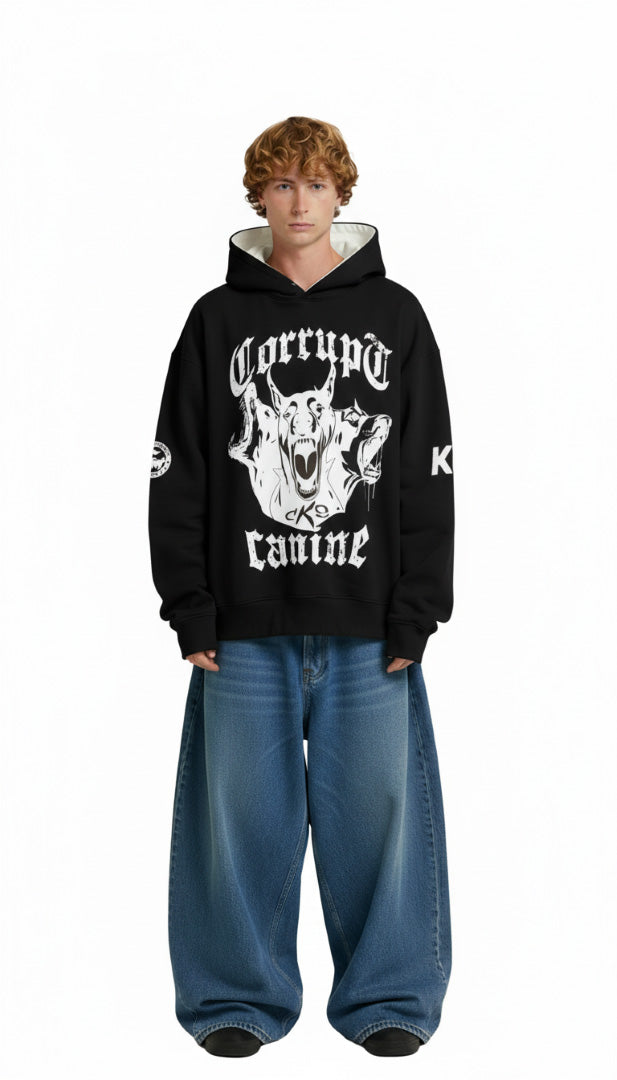 CORRUPT CANINE SAVAGE PRINT OVERSIZED HOODIE – corruptk9