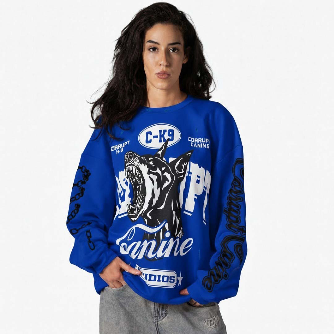 C-K9 SAVAGE DOG GRAPHIC CREWNECK SWEATSHIRT