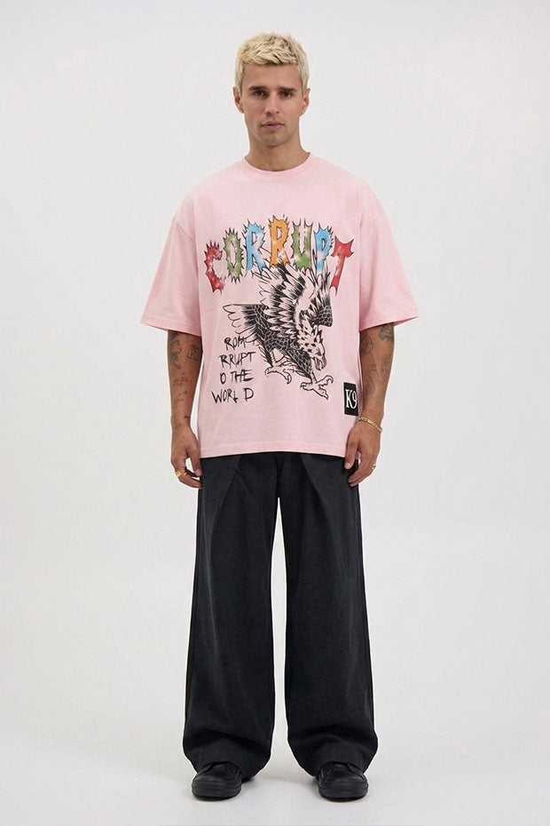 SHORT SLEEVE OVERSIZE PRINTED T-SHIRT