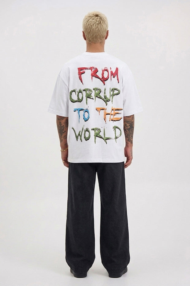 SHORT SLEEVE OVERSIZE PRINTED T-SHIRT