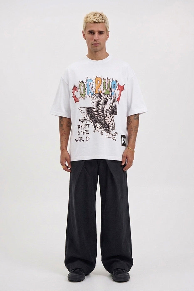 SHORT SLEEVE OVERSIZE PRINTED T-SHIRT