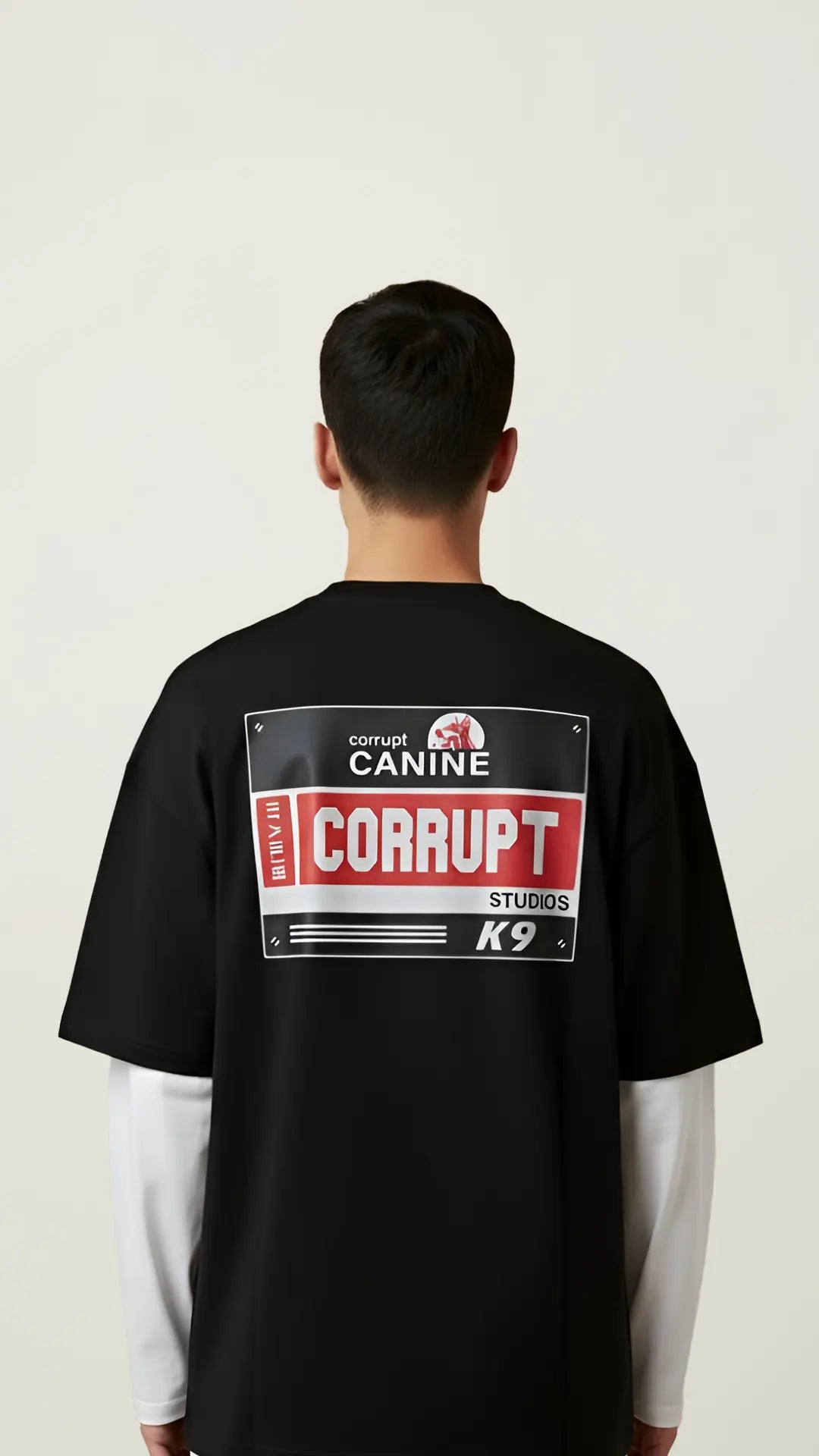 CONNECTED LONG SLEEVE LOGO CORRUPT CANINE TSHIRT