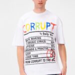 TEXT PRINTED CORRUPT K9 T-SHIRT - White
