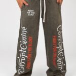 VINTAGE VARSITY PRINTED SWEATPANT - Olive Green