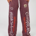 VINTAGE VARSITY PRINTED SWEATPANT - Red