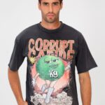GRAPHIC PRINT OVERSIZED K9 T-SHIRT - Black