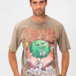 GRAPHIC PRINT OVERSIZED K9 T-SHIRT - Beige
