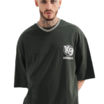 OVERSIZE STAR PRINT TEE - Olive Green