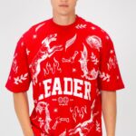 FULL PRINT OVERSIZE CORRUPT T-SHIRT - Red