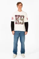 LONG CONNECTED SLEEVE K9 PRINTED T-SHIRT