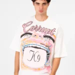 CORRUPT K9 FACE PRINT HALF SLEEVE T-SHIRT - White