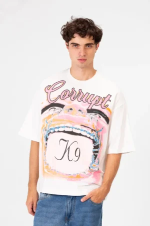 Corrupt k9 face print Half sleeve t-shirt
