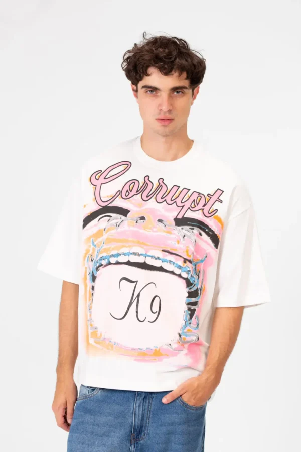 Corrupt k9 face print Half sleeve t-shirt