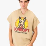 CORRUPT DOGY PRINT SHORT SLEEVES T-SHIRT - Beige
