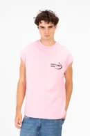 BASIC ESSENTIAL SLEEVELESS LOGO PRINT T-SHIRT