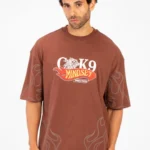 MINDSET CK9 PRINT HALF SLEEVE T-SHIRT - Brown